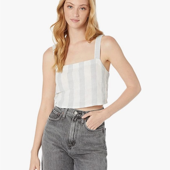 Madewell Tops - MADEWELL linen blend crop top L